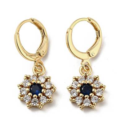 Real 18K Gold Plated Brass Dangle Leverback Earrings