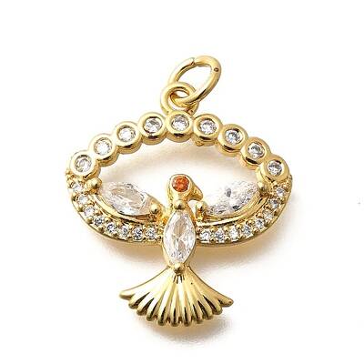 Brass Micro Pave Cubic Zirconia Pendants