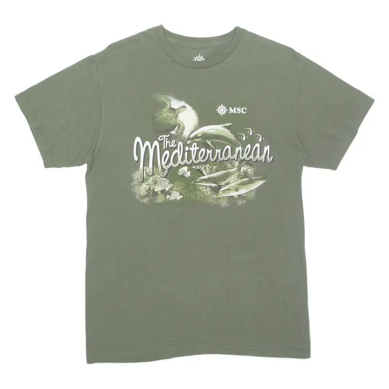 MSC The Mediterranean Dolphin Mens T-Shirt Green M