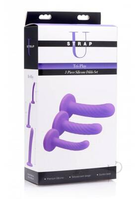 Strap U Tri Play Silicone Dildo 3pc Set