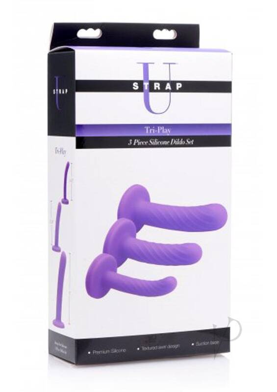 Strap U Tri Play Silicone Dildo 3pc Set