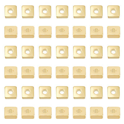 100 Pcs Brass Cube Beads