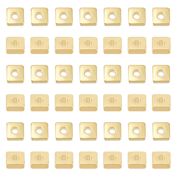 100 Pcs Brass Cube Beads