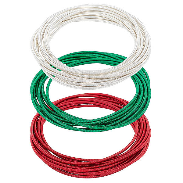 30Pcs 3 Color Iron Thin Wrap Bangles Set for Women