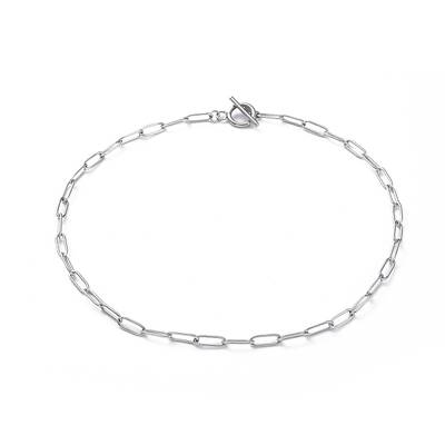 Non-Tarnish 304 Stainless Steel Paperclip Chain Necklaces