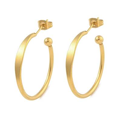 304 Stainless Steel Ring Stud Earrings for Women