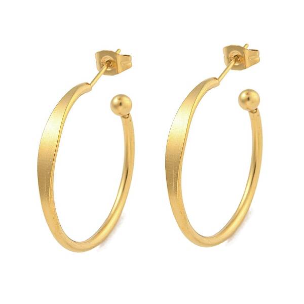 304 Stainless Steel Ring Stud Earrings for Women