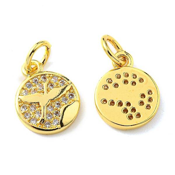 Rack Plating Brass Micro Pave Cubic Zirconia Charms