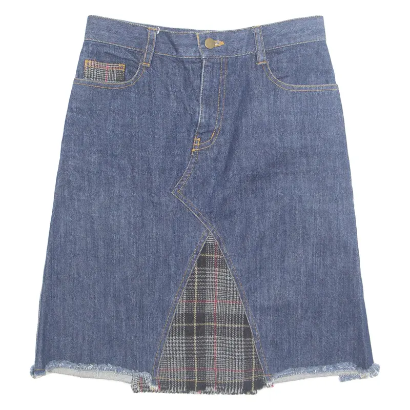RAY CASSIN Womens A-Line Skirt Beige Knee Length Denim M