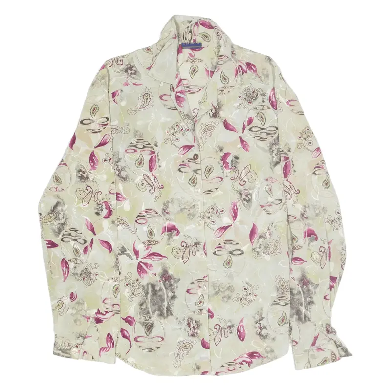 BIAGGINI Shirt Beige Paisley Long Sleeve Womens M