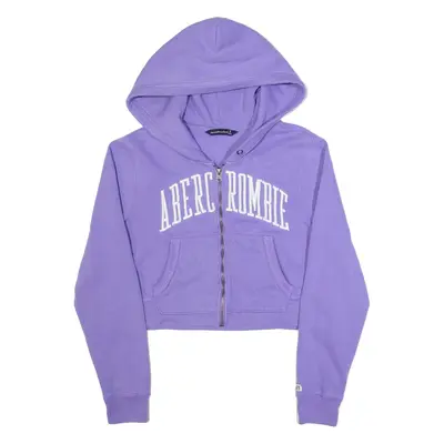 ABERCROMBIE & FITCH Cropped Womens Purple Hoodie Full Zip S