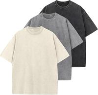 XELNOL Men's Oversized T-Shirts Cotton Unisex Short Sleeves Casual Loose Wash Solid Basic Tee Tops