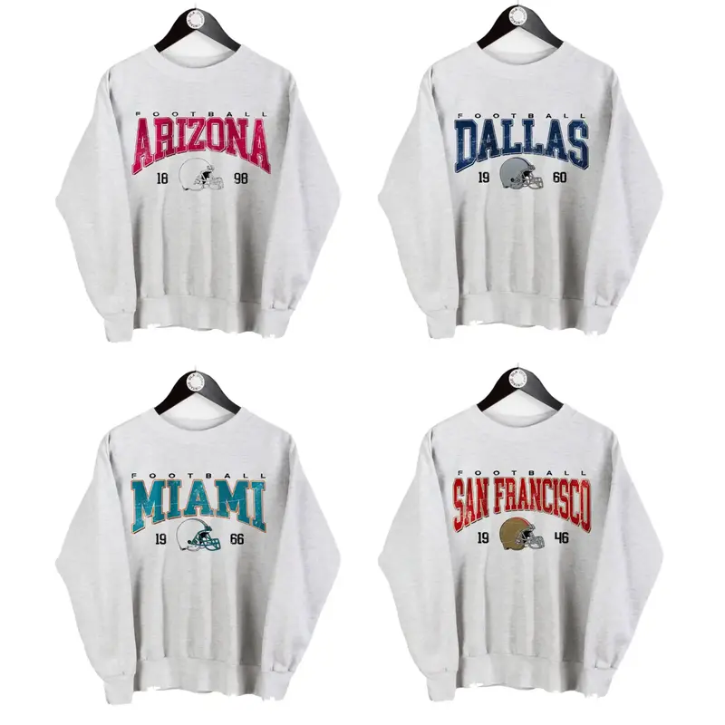 Vintage Football Big Words Logo Sweatshirt, Hometown Football Sweatshirt, Football Thowback Vintage All Teams Sweatshirt, Vin...