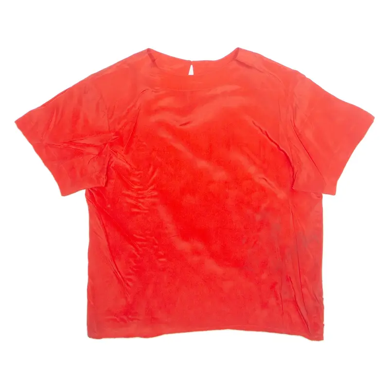 KIM ROGERS Womens Top Red Silk M
