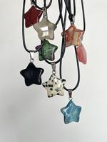 Natural Stone Star Design Pendant Necklace for Women, 8 Counts Y2K Style Necklace Set, Fashionable Jewelry Accessories for Pa...