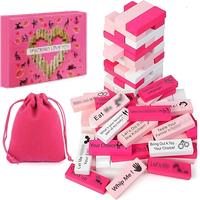54 Pcs Super Naughty Block Tower Game, Valentine Tumbling Wooden Tower Stacking Blocks, Date Night Games & Fun Couple Activit...
