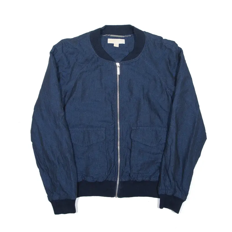 MICHAEL KORS Bomber Jacket Blue Womens UK 10