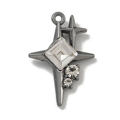 Rack Plating Alloy Rhinestone Pendants