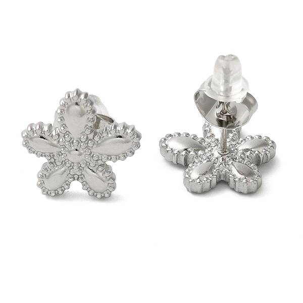 Non-Tarnish 304 Stainless Steel Embossing Stud Earrings