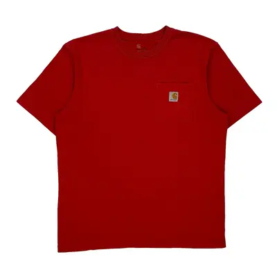 Carhartt Tall T-Shirt - Large Red Cotton Blend