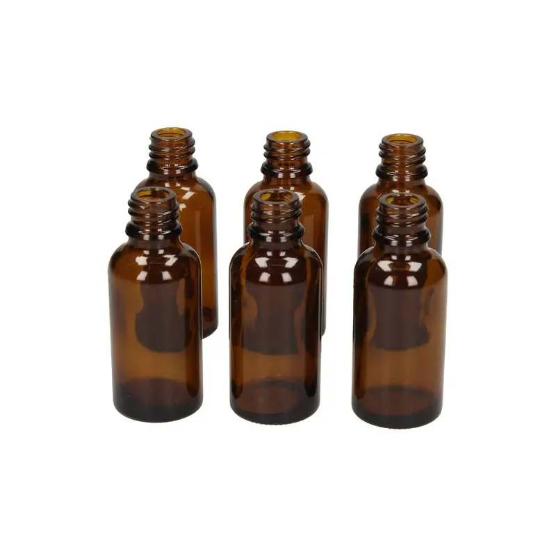 Farfalla Set of 6 Brown Glass Empty Bottles (30ml)