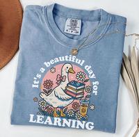 Comfort Colors It’s a Beautiful Day for Learning TShirt – Cute Goose Teacher Tee – Back to School TShirt – Learning r...