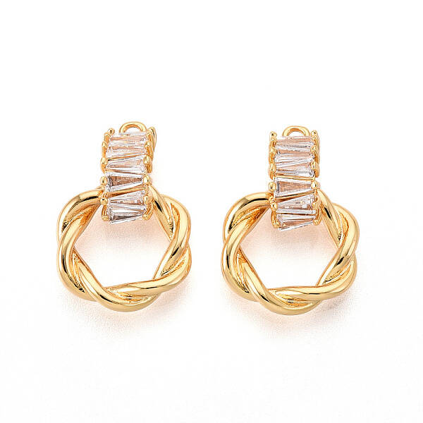 Brass Micro Pave Cubic Zirconia Pendants