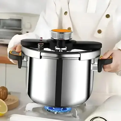 Modern Large Capacity Induction Pressure Cooker, 1 Count Stainless Steel Explosion-proof Pressure Cooker with Handle, Improve...