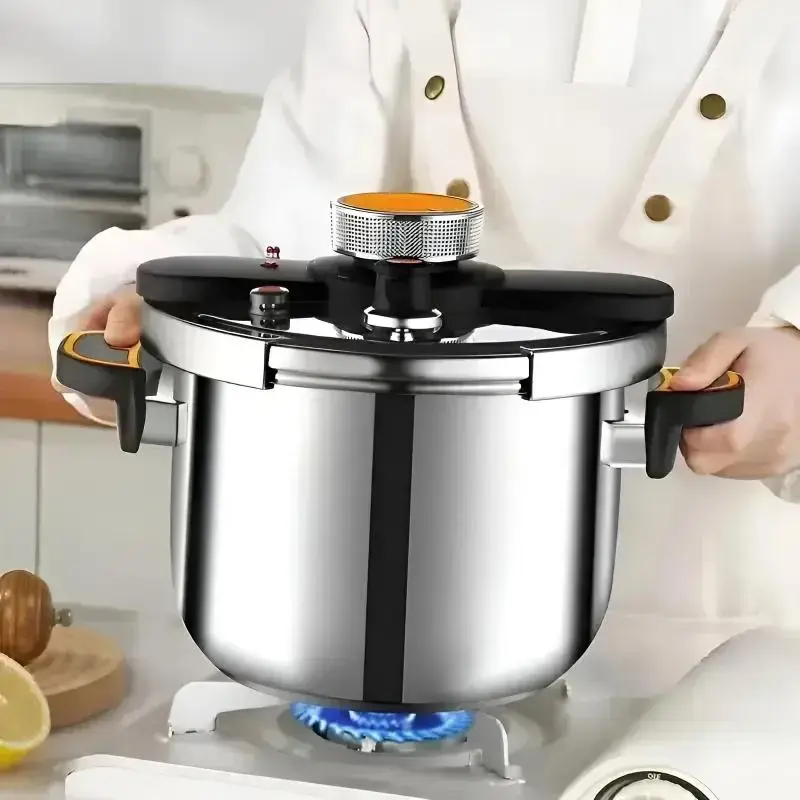 Modern Large Capacity Induction Pressure Cooker, 1 Count Stainless Steel Explosion-proof Pressure Cooker with Handle, Improve...
