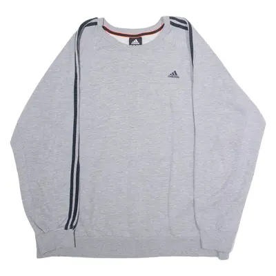 ADIDAS Mens Sweatshirt Grey Crew Neck 2XL