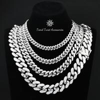 Men's Silver Cuban Necklace – Thick Stainless Steel Heavy Duty Miami Chain | 12-22MM Chunky Hip Hop Jewelry for Bold Street...