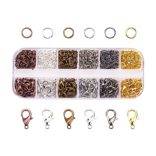 Alloy Lobster Claw Clasps and Iron Open Jump Rings