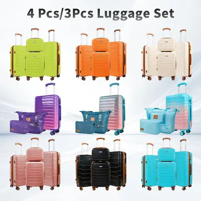 UUH Luggage Set with Spinner Wheels TSA-Approved Lock High-Quality ABS Construction Lightweight & Durable 4-Piece/3-Piece Set