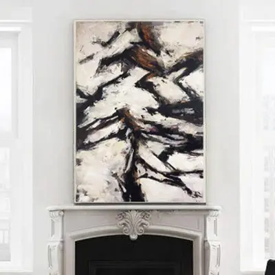 Black And White Canvas Wall Art Black Painting Canvas Oil Painting Texture Canvas Art | ICE DRIFT