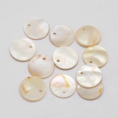 Dyed Natural Flat Round Shell Pendant