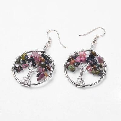 Natural Tourmaline Dangle Earrings