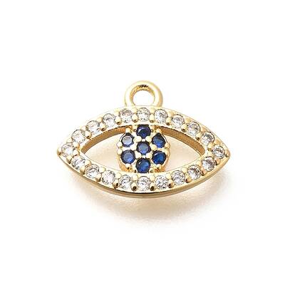 Brass Micro Pave Cubic Zirconia Charms