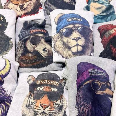 Spirit Animal Football Graphic Sweatshirts City Animal Sports Pullover Game Day City Football Sweatshirt CaSual Game Hom
