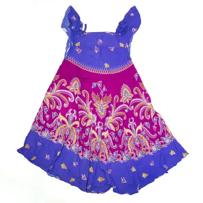 KAMILA MAS Trapeze Pink Floral Midi Short Sleeve A-Line Dress Womens UK 8