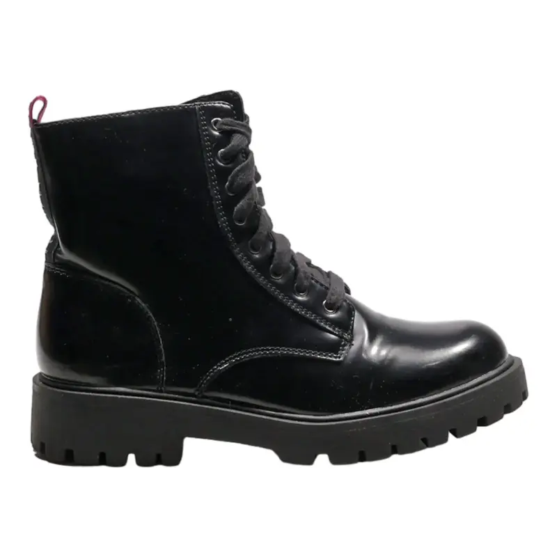 TOMMY HILFIGER Ankle Boots Black Leather Womens UK 3