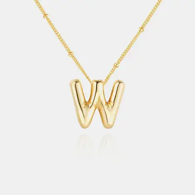 18K Gold Letter Pendant Necklace