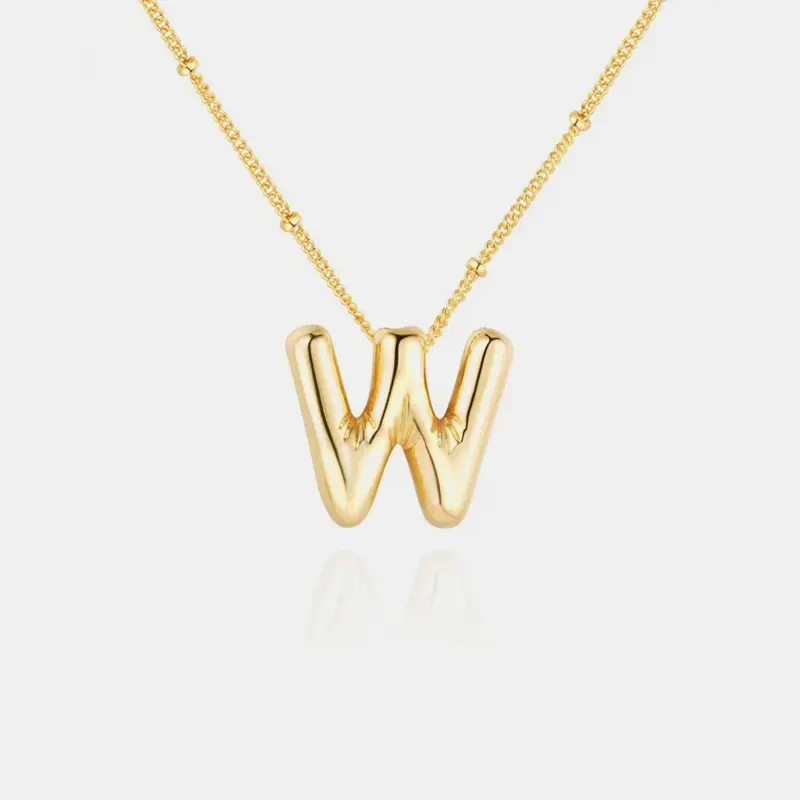 18K Gold Letter Pendant Necklace
