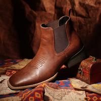 【NewBlack】Eleet Western Cowboy Boots for Men - Square Toe Chelsea Boots Ankle Casual Retro Stylish Boots Brown Classic Co...