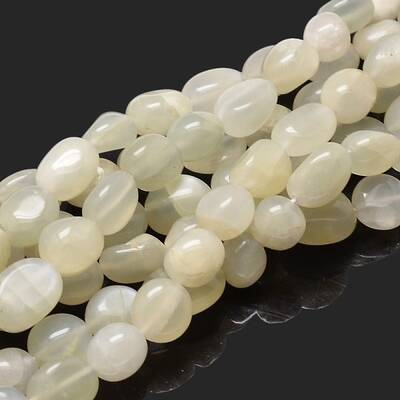 Nuggets Natural White Moonstone Beads Strands