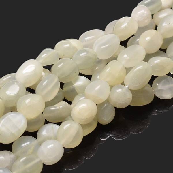 Nuggets Natural White Moonstone Beads Strands