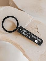 Fashion Letter Pattern Keychain, Drive Safe Keychain for Boyfriend Husband, Stainless Steel Keychain for Car, Keychain for Me...