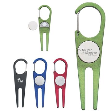 250 Custom Aluminum Divot Tool With Ball Marker - Magnetic