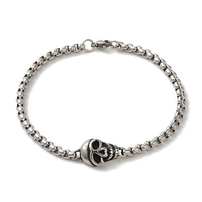 316 Surgical Stainless Steel Box Chain Halloween Skull Link Bracelets