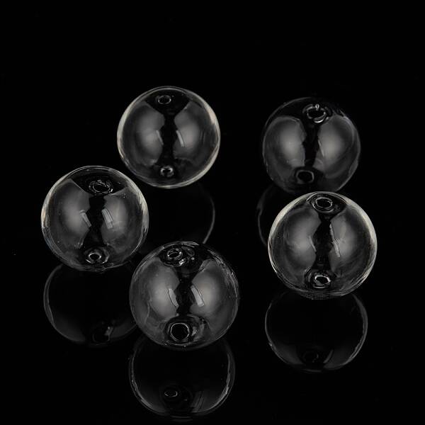 Handmade Two Holes Blown Glass Globe Beads