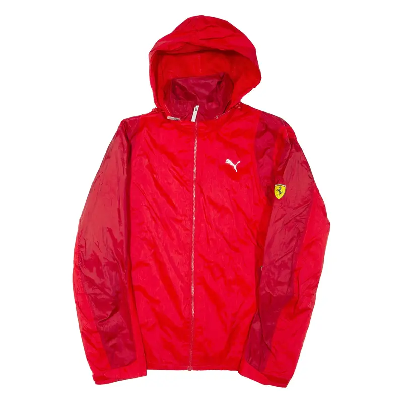 PUMA Ferrari Mens Rain Jacket Red Hooded L